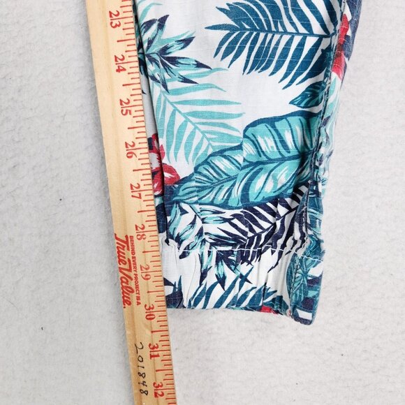 Another Hype Piece Pants Mens Large Blue Floral AHP Hawaiian Ripstop Joggers - Picture 6 of 13